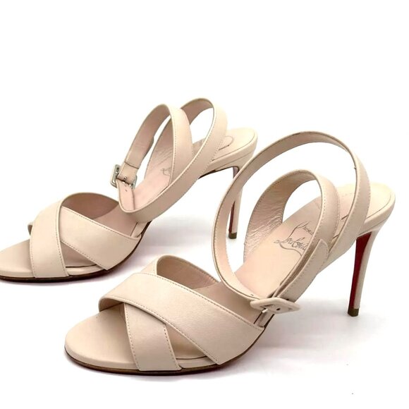 Christian Louboutin MARIZA 85 Criss Cross Ankle Strap Sandals Heels Shoes - Picture 12 of 16